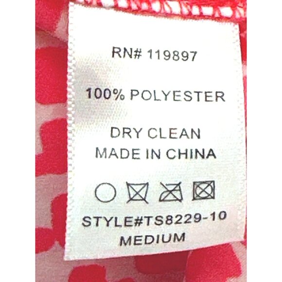 Collective Concepts Medium Pink White Hearts Patterned Blouse Long Sleeve All Po - Picture 6 of 7